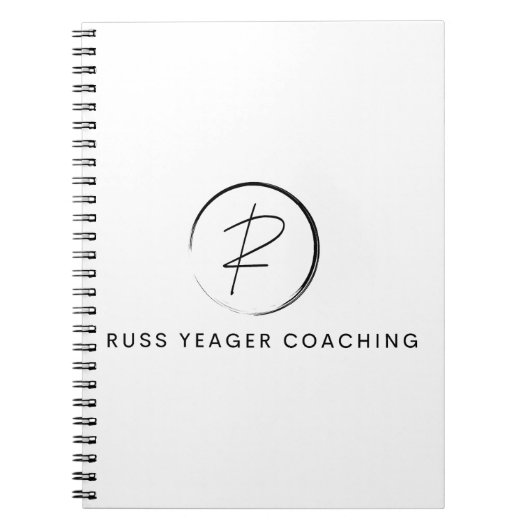 Russ Yeager Coaching Onderschriftlogo Notitieboek (Voorkant)