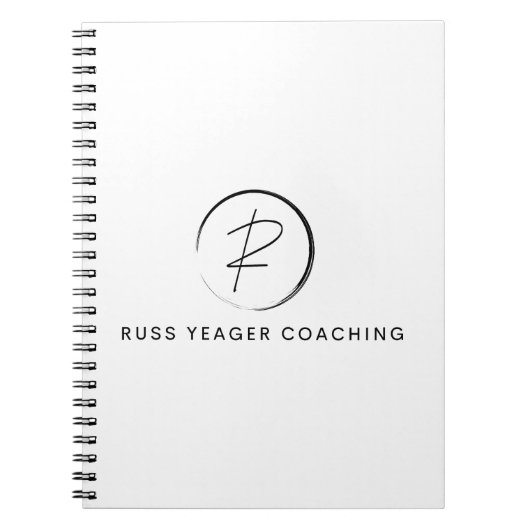 Russ Yeager Coaching Onderschriftlogo Notitieboek (Voorkant)