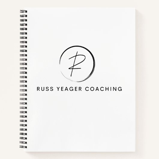 Russ Yeager Coaching Onderschriftlogo Notitieboek (Voorkant)