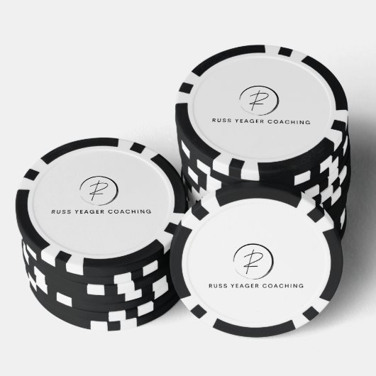 Russ Yeager Coaching Onderschriftlogo Poker Chips (Opstapeling)