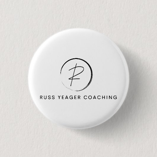 Russ Yeager Coaching Onderschriftlogo Ronde Button 3,2 Cm (Voorkant)
