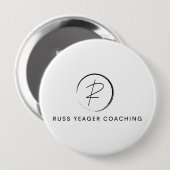 Russ Yeager Coaching Onderschriftlogo Ronde Button 4,0 Cm (Voorkant /achterkant)