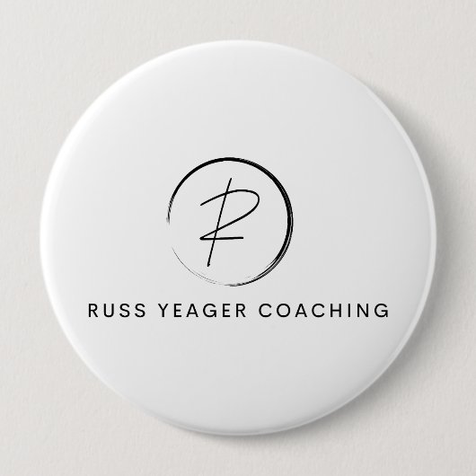 Russ Yeager Coaching Onderschriftlogo Ronde Button 4,0 Cm (Voorkant)
