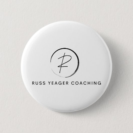 Russ Yeager Coaching Onderschriftlogo Ronde Button 5,7 Cm (Voorkant)