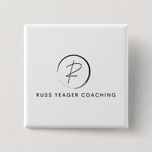 Russ Yeager Coaching Onderschriftlogo Vierkante Button 5,1 Cm (Voorkant)