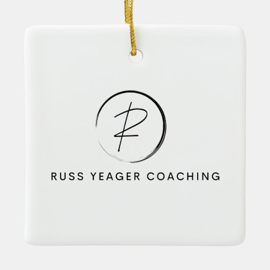 Russ Yeager Coaching Signature Logo Keramisch Ornament (Voorkant)