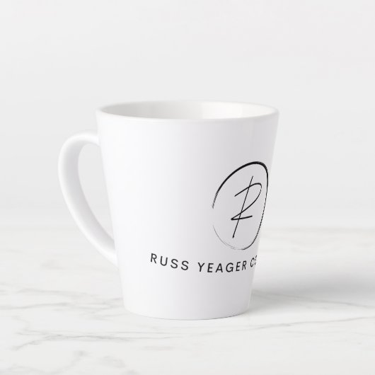 Russ Yeager Coaching Signature Logo Latte Mok (Linkerhoek)