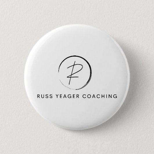 Russ Yeager Coaching Signature Logo Ronde Button 5,7 Cm (Voorkant)
