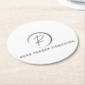 Russ Yeager Coaching Signature Logo Ronde Kartonnen Onderzetter (Gebogen)