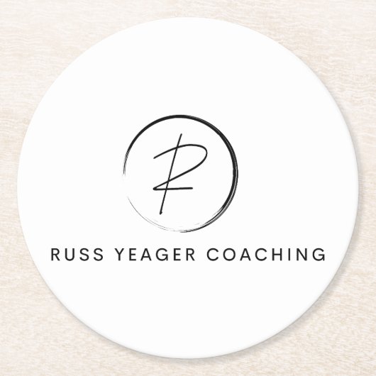 Russ Yeager Coaching Signature Logo Ronde Kartonnen Onderzetter (Voorkant)