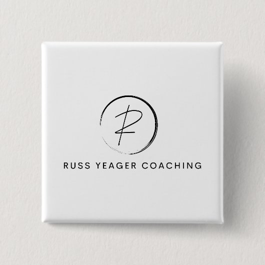 Russ Yeager Coaching Signature Logo Vierkante Button 5,1 Cm (Voorkant)