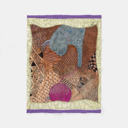 Russain Blue Cat Tangled Blanket Fleece Deken (Voorkant)