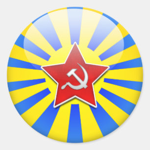Russain Flag Air Force Ronde Sticker