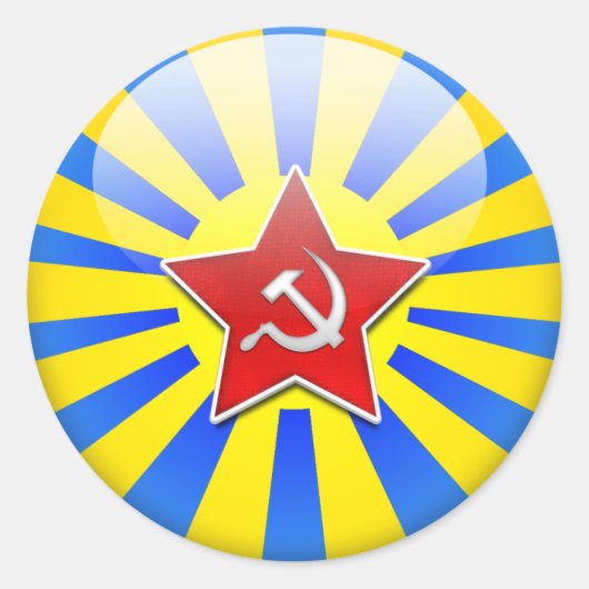 Russain Flag Air Force Ronde Sticker (Voorkant)