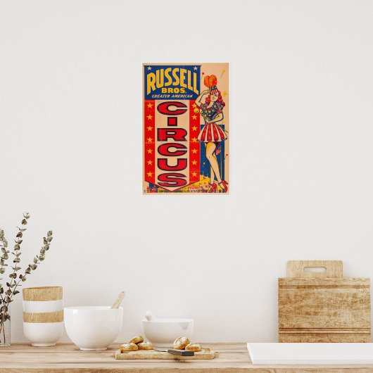 Russel Bros Greater American Circus Poster (Keuken)
