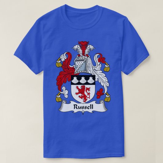 Russel Coat of Arms Family Crest T-shirt (Design voorkant)