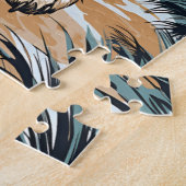 Russel-terrier aan het strand legpuzzel (Zijkant)