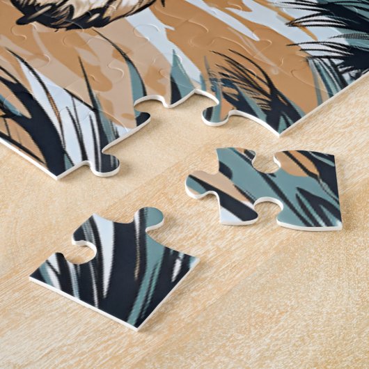 Russel-terrier aan het strand legpuzzel (Zijkant)