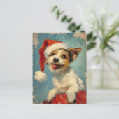 Russel Terrier Kerst Briefkaart (Staand voorkant)