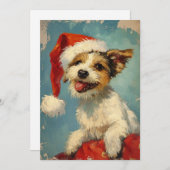 Russel Terrier Kerst Feestdagenkaart (Voorkant / Achterkant)