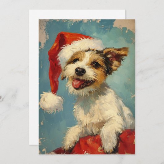 Russel Terrier Kerst Feestdagenkaart (Voorkant / Achterkant)