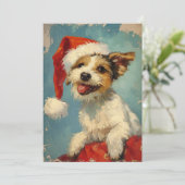 Russel Terrier Kerst Feestdagenkaart (Staand voorkant)