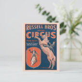  Russell Brothers Circus Poster. Briefkaart (Staand voorkant)