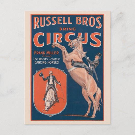  Russell Brothers Circus Poster. Briefkaart (Voorkant)