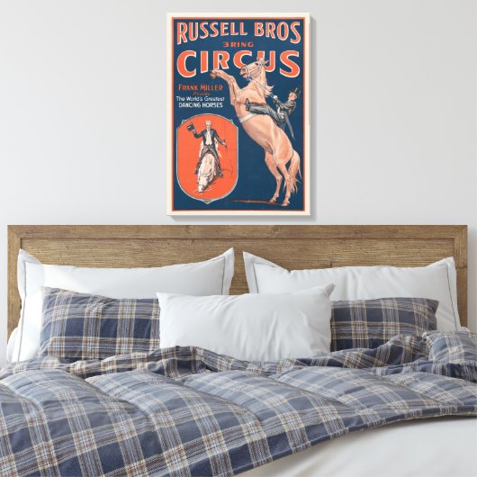 Russell Brothers Circus Poster. Canvas Afdruk (Insitu (Slaapkamer))