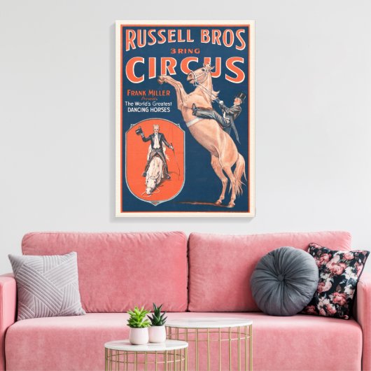 Russell Brothers Circus Poster. Canvas Afdruk (Insitu (Woonkamer))
