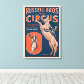 Russell Brothers Circus Poster. Canvas Afdruk (Insitu (Houten vloer))