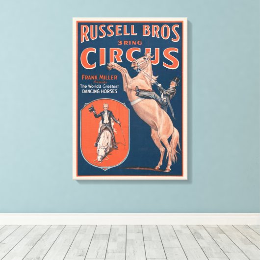 Russell Brothers Circus Poster. Canvas Afdruk (Insitu (Houten vloer))