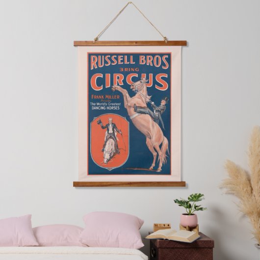  Russell Brothers Circus Poster. Hangend Wandkleed (Slaapkamer)