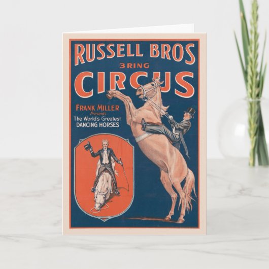  Russell Brothers Circus Poster. Kaart (Voorkant)