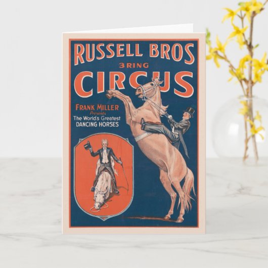  Russell Brothers Circus Poster. Kaart (Gele Bloem)