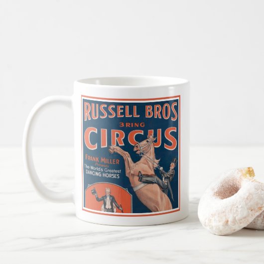 Russell Brothers Circus Poster. Koffiemok (Met donut)