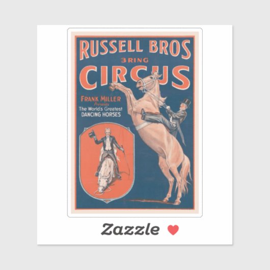  Russell Brothers Circus Poster. Sticker (Vel)