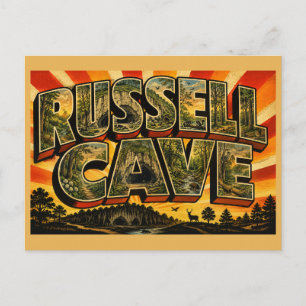 Russell Cave Alabama Grot Bos Vintage Kunst Briefkaart