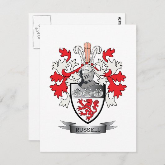 Russell Coat of Arms Briefkaart (Voorkant / Achterkant)