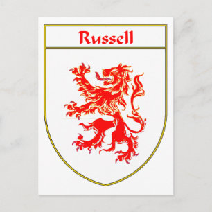 Russell Coat of Arms/Family Crest Briefkaart