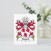 Russell Family Crest Briefkaart (Staand voorkant)