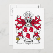 Russell Family Crest Briefkaart (Voorkant / Achterkant)