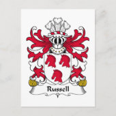 Russell Family Crest Briefkaart (Voorkant)