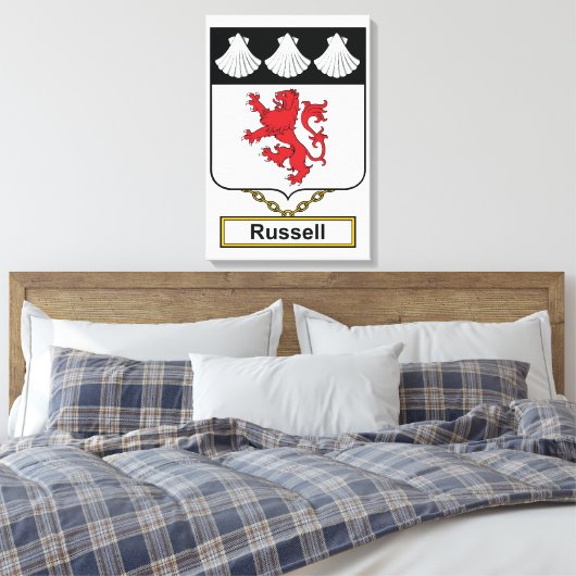 Russell Family Crest Canvas Afdruk (Insitu (Slaapkamer))