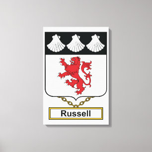 Russell Family Crest Canvas Afdruk