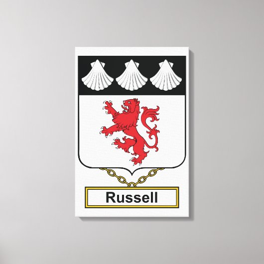 Russell Family Crest Canvas Afdruk (Voorkant)