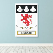 Russell Family Crest Canvas Afdruk (Insitu (Houten vloer))