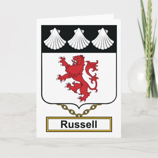 Russell Family Crest Kaart (Voorkant)