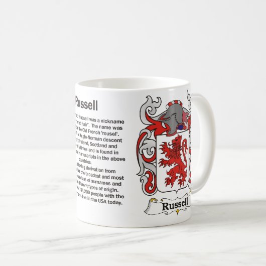 Russell Family Crest mok (Voorkant rechts)