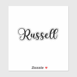 Russell Naam - Handgeschreven kalligrafie Sticker